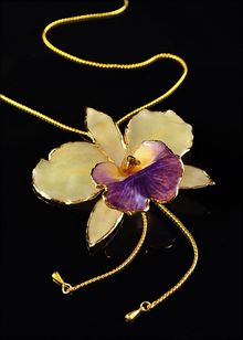 Real Orchid Jewelry | Gold Orchid Necklace