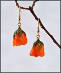 Natural Rose Earrings in Orange