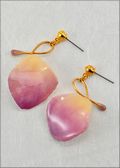 Natural Orchid Petal Earrings in Lilac w/Curved Gold Loop and Post Findings