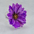 Adjustable Daisy Ring in Purple