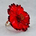 Adjustable Cosmos Ring in Red