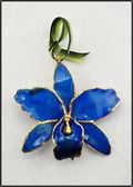 Cattleya Orchid Ornament in Blue