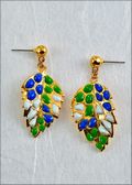 Blue/Green Hibiscus Earrings