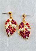 Red/Purple Hibiscus Earrings