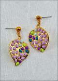 Lilac/Green Bougainvillea Earrings