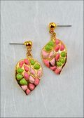 Pink/Green Bougainvillea Earrings