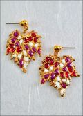 Red/Purple Grape Leaf Earrings