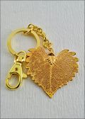 Gold Cottonwood Leaf Key Chain