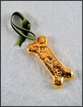 Real Dog Biscuit Ornament - Gold