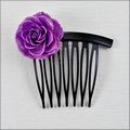 Large Lilac Rose Hair Comb