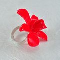 Adjustable Dendrobium Orchid Ring in Red