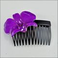 Small Purple Dendrobium Orchid Hair Comb