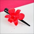 Red Dendrobium Orchid Hair Clip