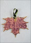 Sugar Maple Leaf Ornament - Gold Trimmed in Copper