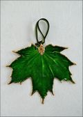 Sugar Maple Leaf Ornament - Gold Trimmed in Green