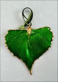 Cottonwood Leaf Ornament - Trimmed in Green
