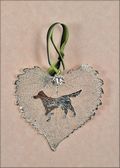 Buddy Silhouette on Real Cottonwood Leaf in Silver Ornament