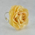 Adjustable Rose Blossom Ring in White