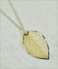Silver Rubber Leaf Necklace in Natural Color