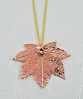 Full Moon Maple Necklace - Rose Gold