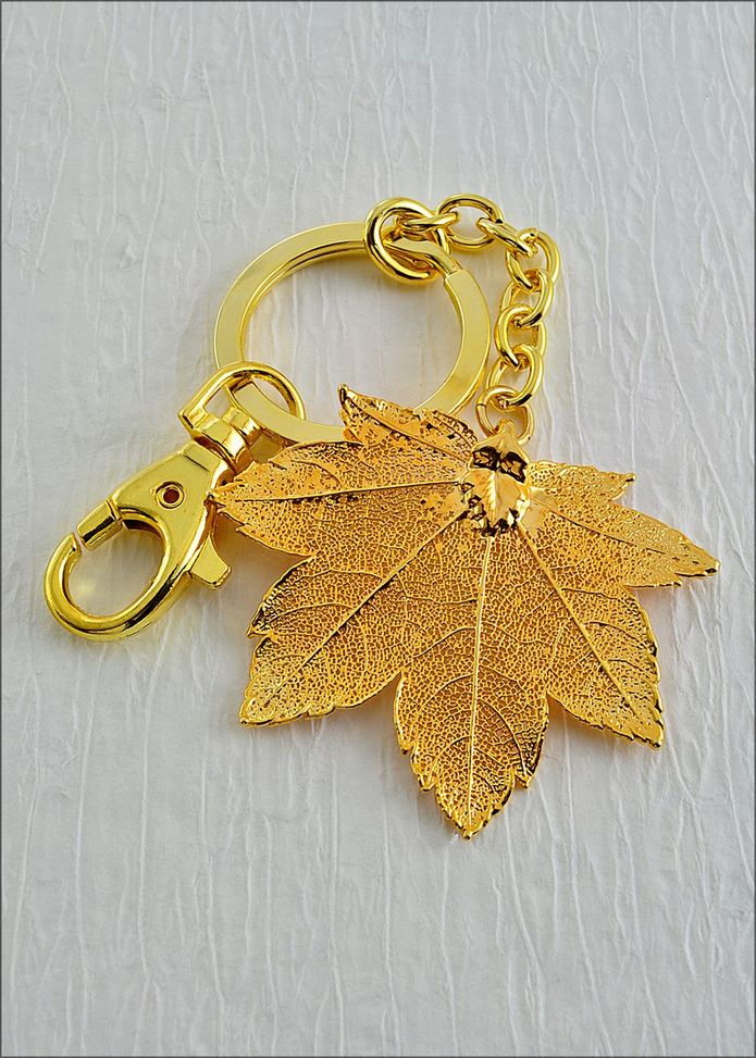 Real Leaf Key Chain Maple Leaf Keychain