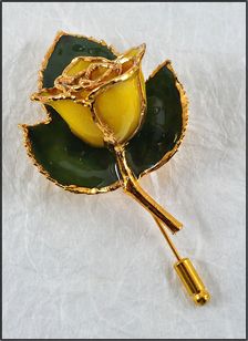 Gold Rose Pin | Real Rose Brooch