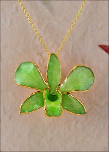 Real Orchid Jewelry | Gold Orchid Necklace