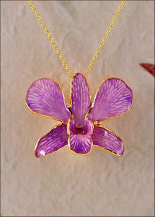 Real Orchid Jewelry | Gold Orchid Necklace