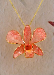 Real Orchid Jewelry | Gold Orchid Necklace