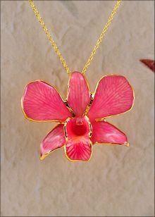 Real Orchid Jewelry | Gold Orchid Necklace