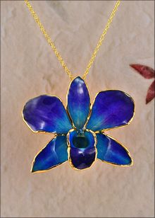 Real Orchid Jewelry | Gold Orchid Necklace