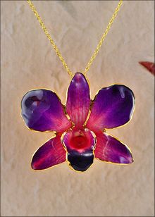 Real Orchid Jewelry | Gold Orchid Necklace