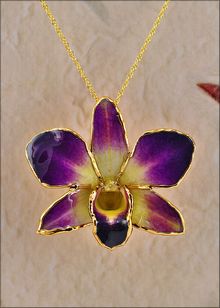 Real Orchid Jewelry | Gold Orchid Necklace