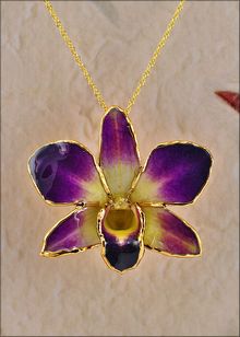 Real Orchid Jewelry | Gold Orchid Necklace