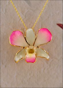 Real Orchid Jewelry | Gold Orchid Necklace