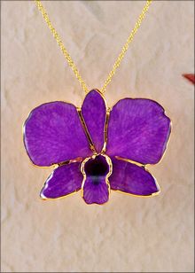 Real Orchid Jewelry | Gold Orchid Necklace