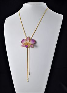 Real Orchid Jewelry | Gold Orchid Necklace