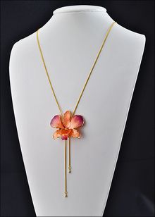 Real Orchid Jewelry | Gold Orchid Necklace