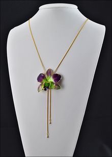 Real Orchid Jewelry | Gold Orchid Necklace