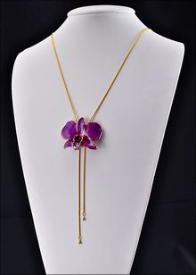 Real Orchid Jewelry | Gold Orchid Necklace