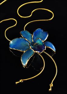 Real Orchid Jewelry | Gold Orchid Necklace