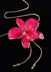 Real Orchid Jewelry | Gold Orchid Necklace