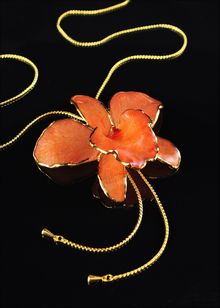 Real Orchid Jewelry | Gold Orchid Necklace