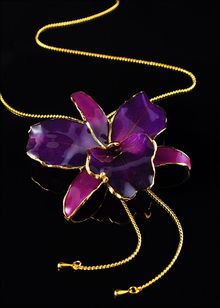 Real Orchid Jewelry | Gold Orchid Necklace