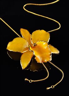 Real Orchid Jewelry | Gold Orchid Necklace