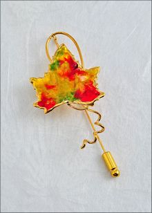 Real Leaf Jewelry | Autumn leaf Pin