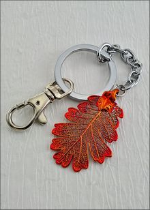 Real Leaf Key Chain | Oak Leaf Keychain