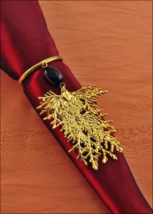 Real Leaf Napkin Holder | Leaf Wine Charms