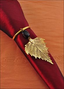 Real Leaf Napkin Holder | Leaf Wine Charms