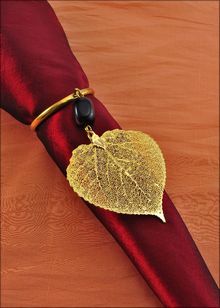 Real Leaf Napkin Holder | Leaf Wine Charms